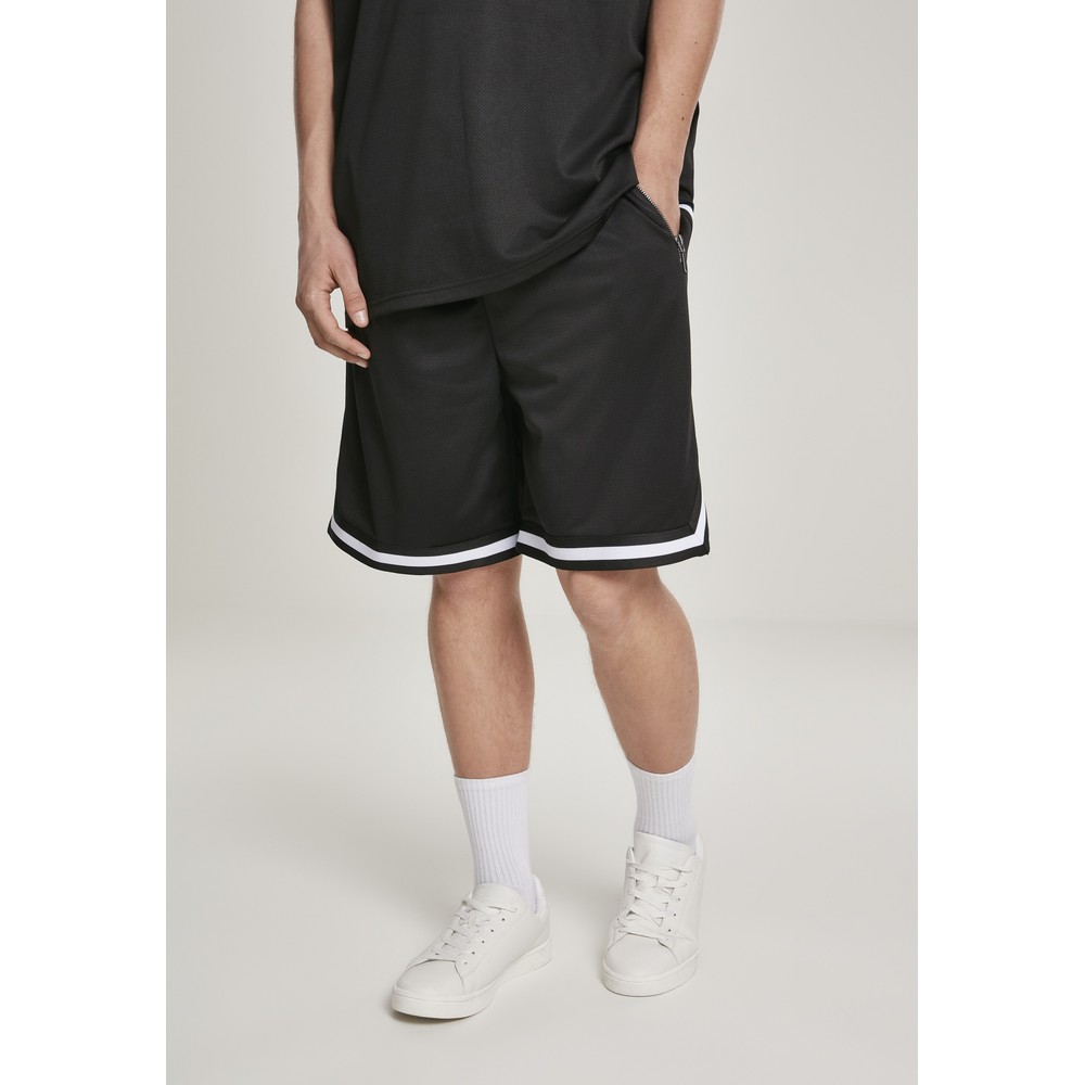 Urban Classics - Premium Stripes Mesh Shorts - Black